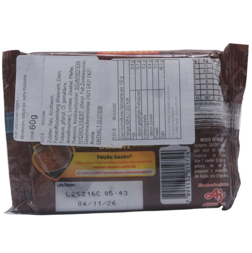 AJINOMOTO SAZÓN Braunes Würzsalz für Bohnen - Tempero SAZÓN Marrom para Feijão 60g - Hallo Brasil