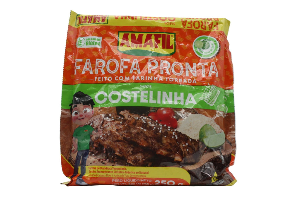 AMAFIL Maniokmehl mit Schweinerippchengeschmack - Farofa Pronta Costelinha 250g - Hallo Brasil
