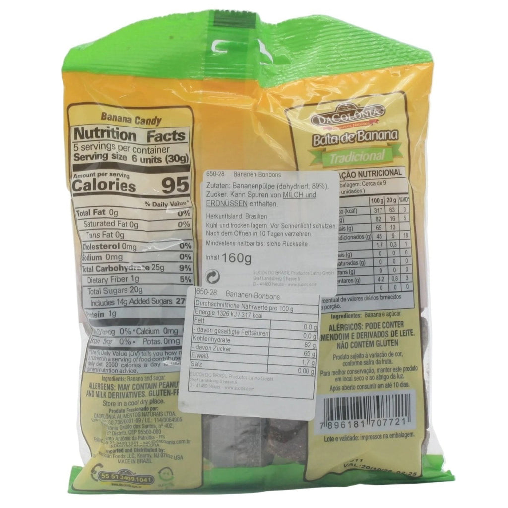 DA COLÔNIA Bananen - Bonbons - Bala de Banana Tradicional 160g - Hallo Brasil