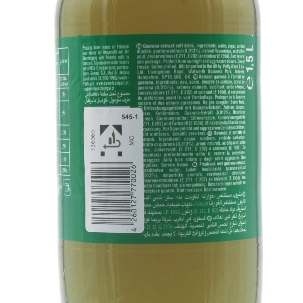 GUARANÁ ANTARCTICA Erfrischungsgetränk PET Flasche - Refrigerante de Guaraná Garrafa 1,5l "inkl. 0,25€ Pfand" - Hallo Brasil