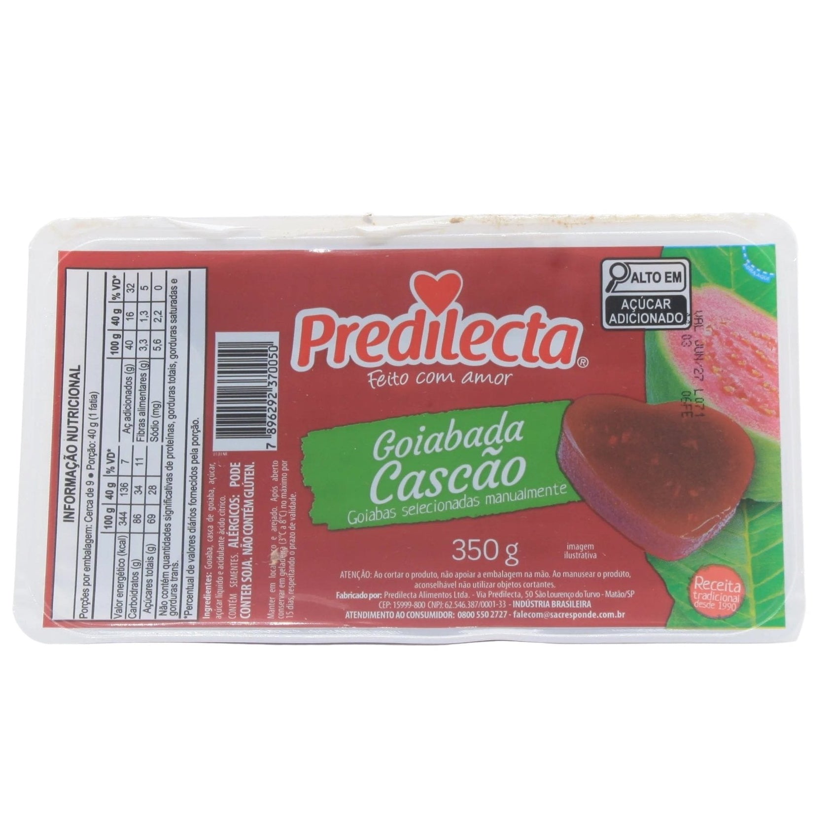 PREDILECTA Guaven - Dessert - Goiabada Cascão 350g - Hallo Brasil