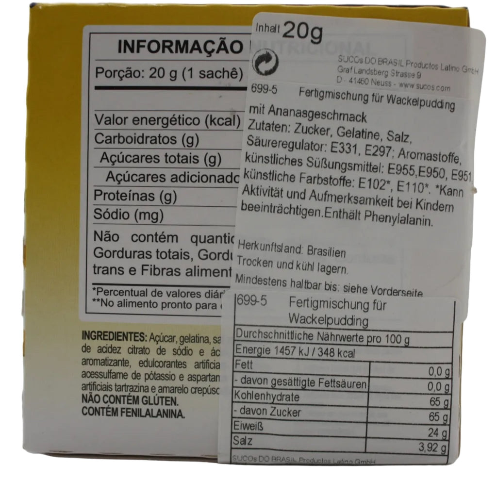 TRISANTE Wackelpunding Ananas - Gelatina de Abacaxi, 20g - Hallo Brasil