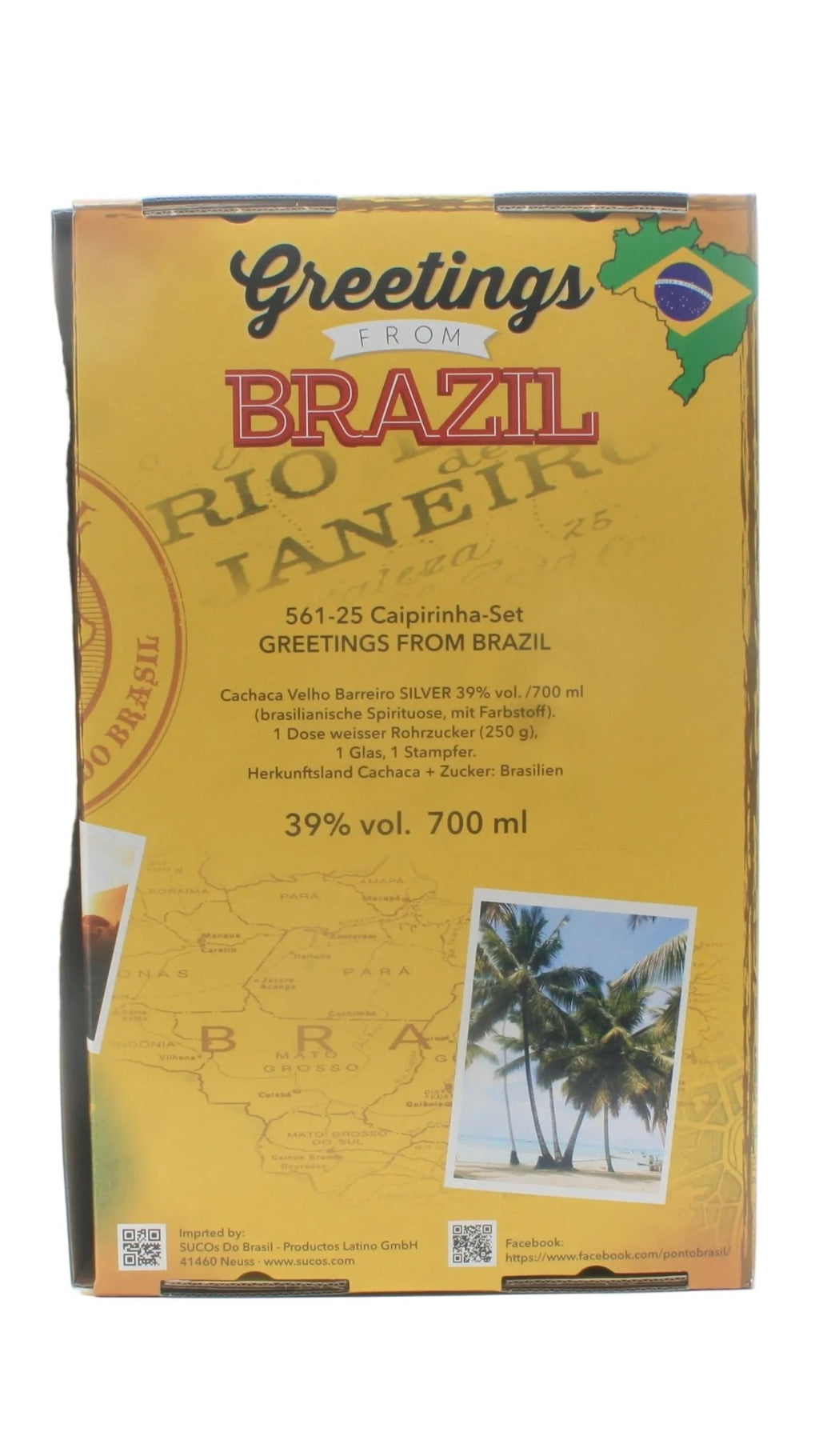 VELHO BARREIRO Caipirinha - Set "Greetings from Brazil" Cachaça 700ml 39% vol - 2,08kg - Hallo Brasil