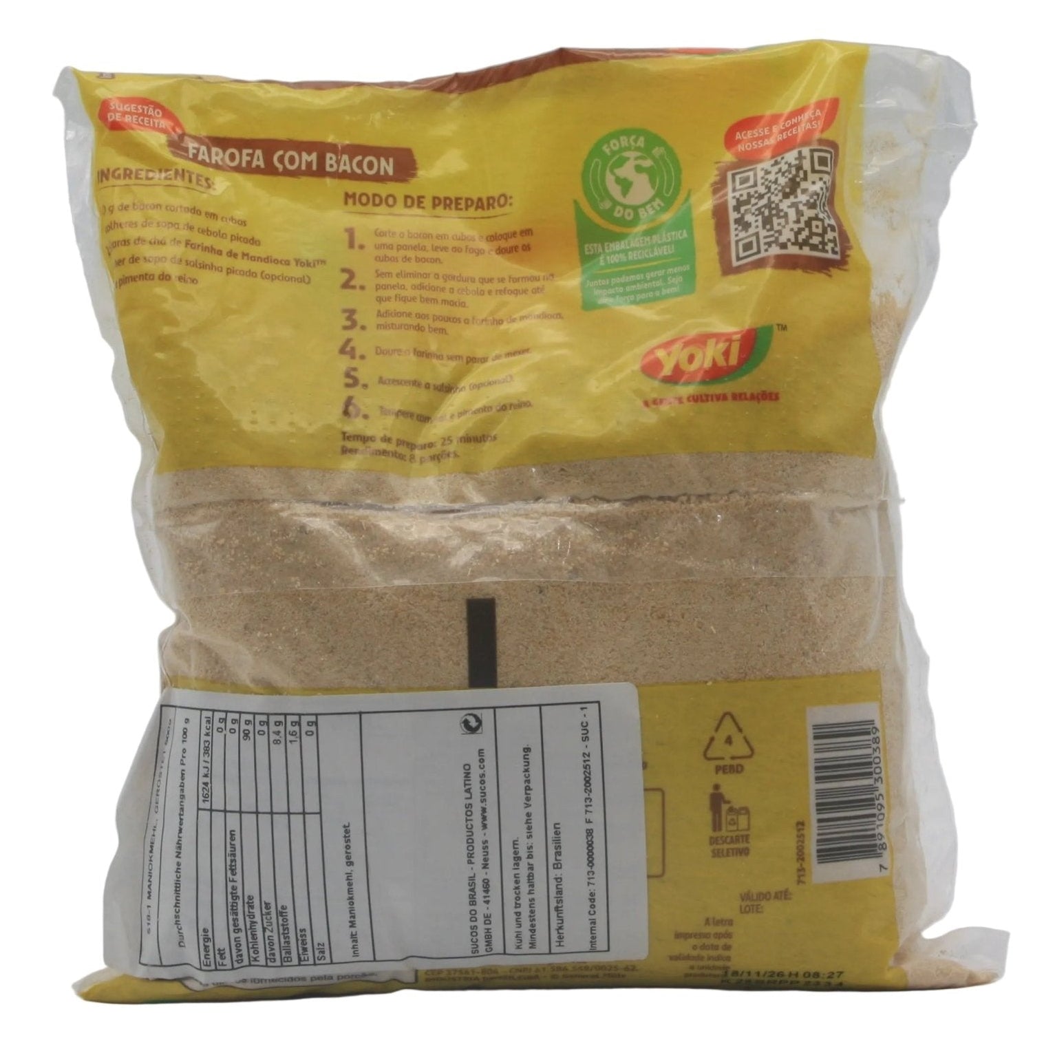 YOKI Maniokmehl, geröstet - Farinha de Mandioca Torrada 500g - Hallo Brasil