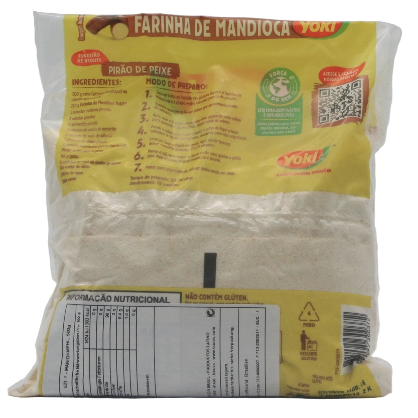 YOKI Maniokmehl, roh - Farinha de Mandioca Crua 500g - Hallo Brasil
